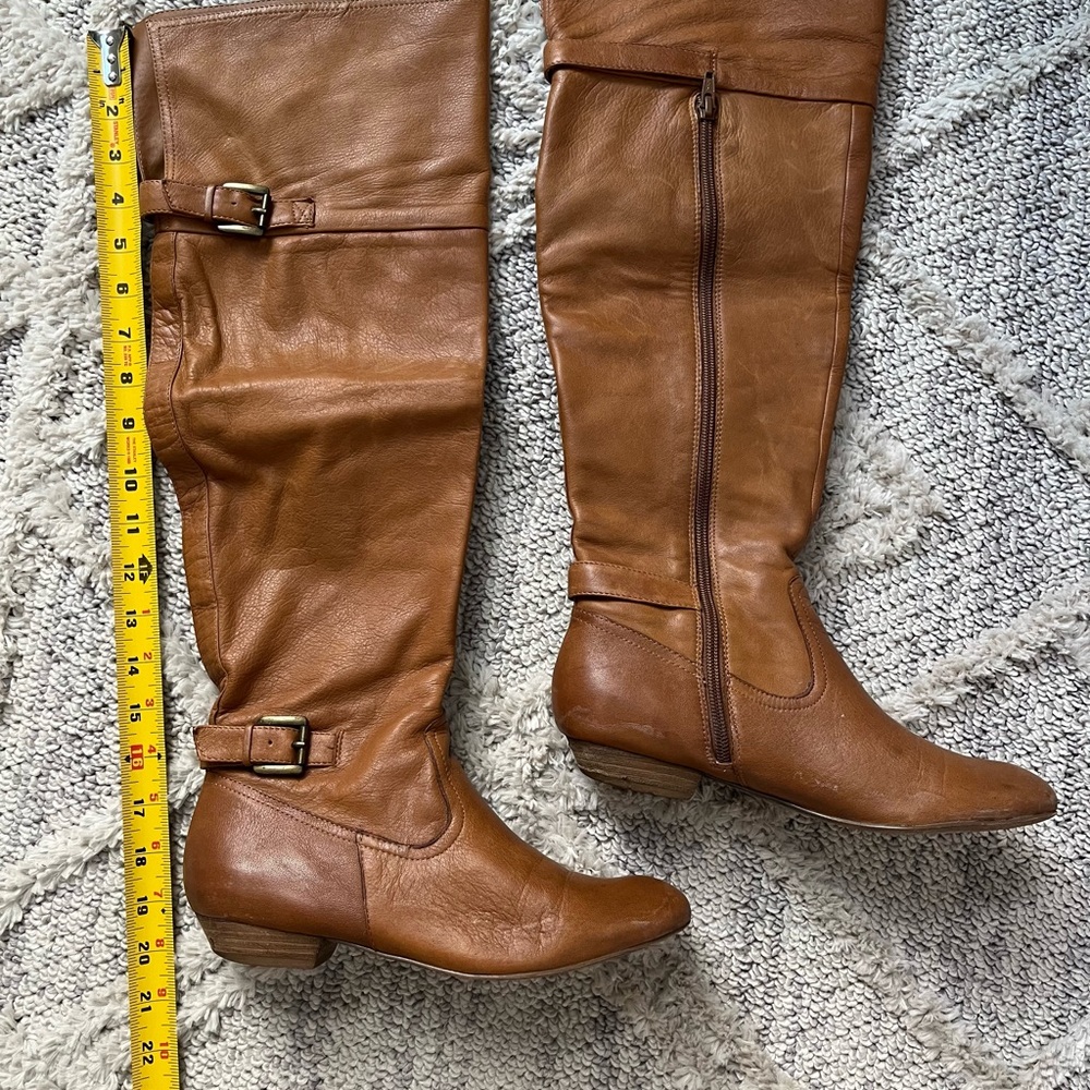 Brown Leather Knee-High Boots